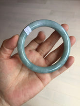 Load image into Gallery viewer, 60.5mm certified 100% natural light green/blue chubby round cut jadeite jade bangle PC99-9145