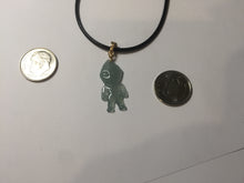 Load image into Gallery viewer, 100% natural type A icy watery light green blue gray Guatemala jadeite little alien hero pendant PE26