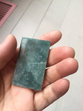 Load image into Gallery viewer, 100% natural blue gray white Guatemala jadeite jade Photo engraving Guanyin (观音) rectangle safe and sound pendant/worry stone/decor PA248