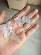 Load image into Gallery viewer, 100% natural icy transparent White/clear Chalcedony fox pendant CB80