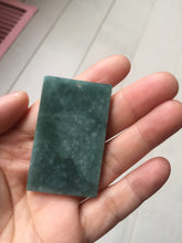 Load image into Gallery viewer, 100% natural blue gray white Guatemala jadeite jade Photo engraving Guanyin (观音) rectangle safe and sound pendant/worry stone/decor PA248