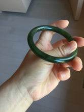 Load image into Gallery viewer, 59.5mm certified 100% Natural dark green/black nephrite (碧玉) bangle HN150-0509