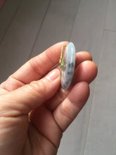 Load image into Gallery viewer, 35.3mm 100% natural black white yellow jadeite jade(Wuji, 乌鸡) Safety Guardian Button donuts pendant /worry stone/decor PH65