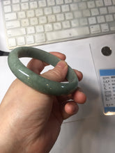 Load image into Gallery viewer, 61mm certified type A 100% Natural oily dark green gray Jadeite jade bangle PJ46-2867