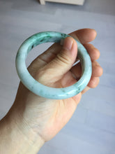 Load image into Gallery viewer, 55.5mm Certified Type A 100% Natural light green purple with floating flowers Jadeite bangle AY129-6645