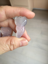 Load image into Gallery viewer, 100% natural icy transparent White/clear Chalcedony fox pendant CB80