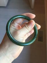Load image into Gallery viewer, 59.7mm certified 100% Natural dark green/black nephrite (碧玉) bangle HN151-0527