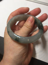 Load image into Gallery viewer, 53.7mm certificated Type A 100% Natural dark green gray black Jadeite Jade bangle S87-7052