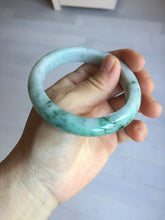Load image into Gallery viewer, 55.5mm Certified Type A 100% Natural light green purple with floating flowers Jadeite bangle AY129-6645