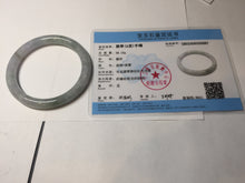 Load image into Gallery viewer, 57.4mm Certified Type A 100% Natural light green purple gray round cut Jadeite Jade bangle BQ60-6887