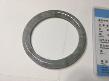 Load image into Gallery viewer, 57.4mm Certified Type A 100% Natural light green purple gray round cut Jadeite Jade bangle BQ60-6887