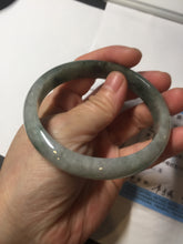Load image into Gallery viewer, 60.5mm Certified Type A 100% Natural dark green/gray Jadeite Jade bangle S88-7057