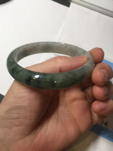 Load image into Gallery viewer, 60.5mm Certified Type A 100% Natural dark green/gray Jadeite Jade bangle S88-7057