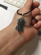 Load image into Gallery viewer, 100% natural type A icy watery light green blue gray Guatemala jadeite little Calf Pendant to the Heart pendant PE28
