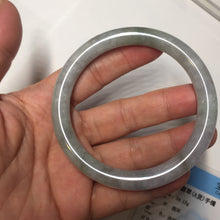 Load image into Gallery viewer, 57.4mm Certified Type A 100% Natural light green purple gray round cut Jadeite Jade bangle BQ60-6887
