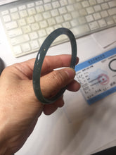 Load image into Gallery viewer, 60.7mm Certified Type A 100% Natural ice watery dark blue/green/purple/gray/black Guatemala slim round cut Jadeite bangle AZ149-2490