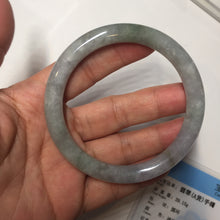 Load image into Gallery viewer, 57.4mm Certified Type A 100% Natural light green purple gray round cut Jadeite Jade bangle BQ60-6887