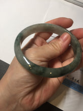 Load image into Gallery viewer, 60.5mm Certified Type A 100% Natural dark green/gray Jadeite Jade bangle S88-7057