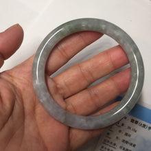 Load image into Gallery viewer, 57.4mm Certified Type A 100% Natural light green purple gray round cut Jadeite Jade bangle BQ60-6887