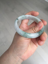 Load image into Gallery viewer, 54.5mm Certified 100% natural Type A light purple with green floating flowers jadeite jade bangle BN14-7084