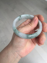 Load image into Gallery viewer, 54.5mm Certified 100% natural Type A light purple with green floating flowers jadeite jade bangle BN14-7084