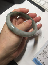 Load image into Gallery viewer, 60.5mm Certified Type A 100% Natural dark green/gray Jadeite Jade bangle S88-7057