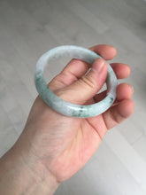 Load image into Gallery viewer, 54.5mm Certified 100% natural Type A light purple with green floating flowers jadeite jade bangle BN14-7084