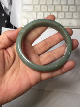 Load image into Gallery viewer, 61mm certified type A 100% Natural oily dark green gray Jadeite jade bangle PJ46-2867
