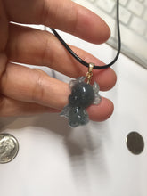 Load image into Gallery viewer, 100% natural type A icy watery light green blue gray Guatemala jadeite little Calf Pendant to the Heart pendant PE28