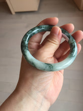 Load image into Gallery viewer, 56mm certified 100% natural Type A silent snow and green forest round cut jadeite jade bangle AA36-4282