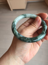 Load image into Gallery viewer, 56mm certified 100% natural Type A silent snow and green forest round cut jadeite jade bangle AA36-4282