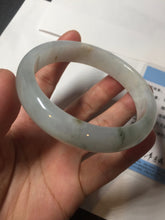 Load image into Gallery viewer, 59.5mm Certified Type A 100% Natural icy watery light green blue Jadeite Jade bangle BN68-2596