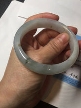 Load image into Gallery viewer, 59.5mm Certified Type A 100% Natural icy watery light green blue Jadeite Jade bangle BN68-2596