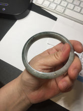Load image into Gallery viewer, 60.5mm Certified Type A 100% Natural dark green/gray Jadeite Jade bangle S88-7057