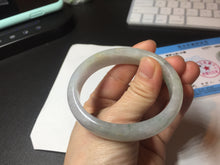 Load image into Gallery viewer, 51.5mm certified 100% natural type A light purple sunny green yellow oval jadeite jade bangle BL77-8666