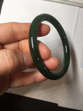 Load image into Gallery viewer, 59.7mm certified 100% Natural dark green/black nephrite (碧玉) bangle HN151-0527
