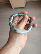 Load image into Gallery viewer, 56mm certified 100% natural Type A silent snow and green forest round cut jadeite jade bangle AA36-4282