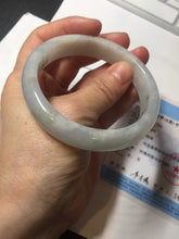 Load image into Gallery viewer, 59.5mm Certified Type A 100% Natural icy watery light green blue Jadeite Jade bangle BN68-2596