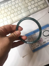 Load image into Gallery viewer, Sold please don't order. Thx. 60.6mm Certified Type A 100% Natural ice watery dark blue/green/purple/gray/black Guatemala slim round cut Jadeite bangle AZ150-2492