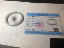 Load image into Gallery viewer, 51.5mm certified 100% natural Type A sunny green/white oval jadeite jade bangle BH57-6125