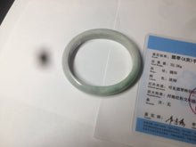 Load image into Gallery viewer, 51.5mm certified 100% natural Type A sunny green/white oval jadeite jade bangle BH57-6125