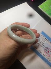 Load image into Gallery viewer, 51.5mm certified 100% natural Type A sunny green/white oval jadeite jade bangle BH57-6125