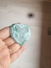Load image into Gallery viewer, 100% Natural type A light green/white concentric hearts/pinky promise(执子之手,与子偕老) jadeite Jade pendant necklace AZ74