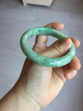 Load image into Gallery viewer, 59mm Certified Type A 100% Natural sunny green gray Jadeite Jade bangle PA126-9888