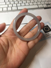 Load image into Gallery viewer, 51mm Certified 100% Natural Icy Pale Smoky Purple (烟紫) Gray Black Round Cut Nephrite Jade Bangle HN140-3371