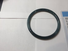 Load image into Gallery viewer, 60.6mm Certified Type A 100% Natura dark blue/green/gray/black Guatemala slim round cut Jadeite bangle AZ151-2054