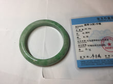 Load image into Gallery viewer, 60mm Certified Type A 100% Natural sunny green gray Jadeite Jade bangle BG234-9885