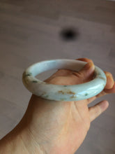 Load image into Gallery viewer, 62.7mm Certified Type A 100% Natural light green/white/brown/purple Jadeite Jade bangle AH84-0438