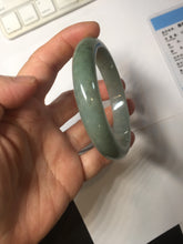 Load image into Gallery viewer, 57mm certified type A 100% Natural dark green gray Jadeite jade bangle PJ48-2857