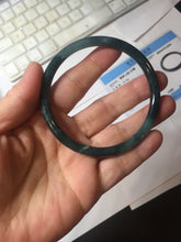 Load image into Gallery viewer, 60.6mm Certified Type A 100% Natura dark blue/green/gray/black Guatemala slim round cut Jadeite bangle AZ151-2054